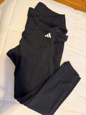 adidas Black Women's High-Waist Performance Leggings with pocket